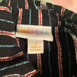 Kids lulaRug size 2 black with red and white blue stripes rockets
